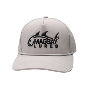Gray cap with black 'Magbay Lures' logo on a light gray background