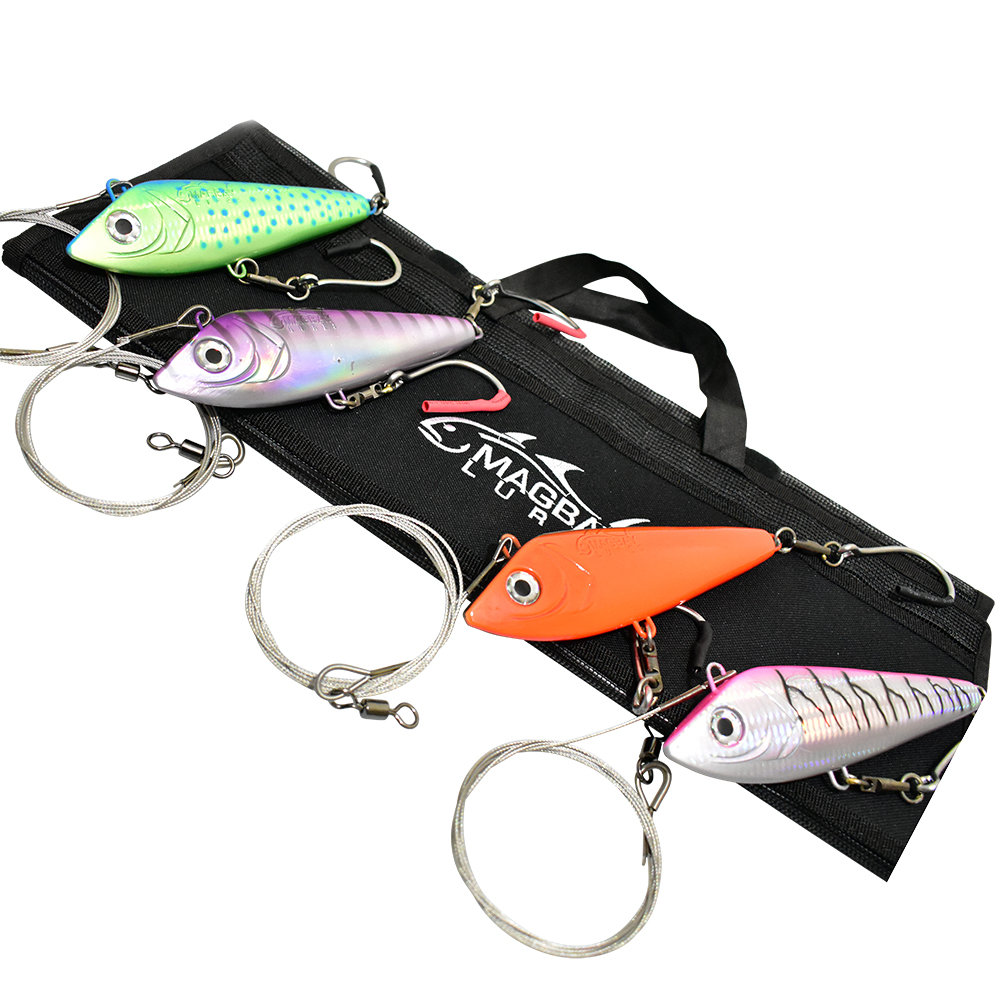 4 Pack Fully Rigged 8" A Toda Madre Wahoo Lure Set by MagBay Lures 