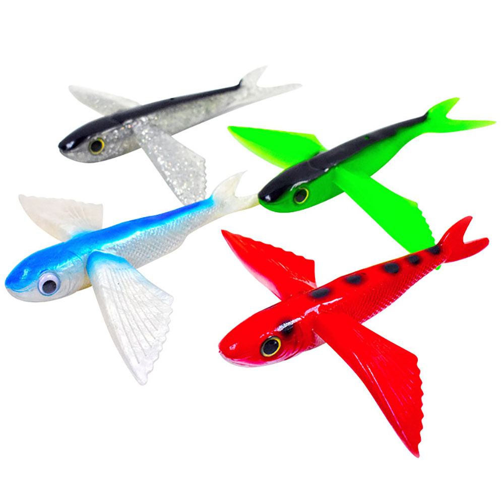 4 Pack Colored Flying Fish Lure Set