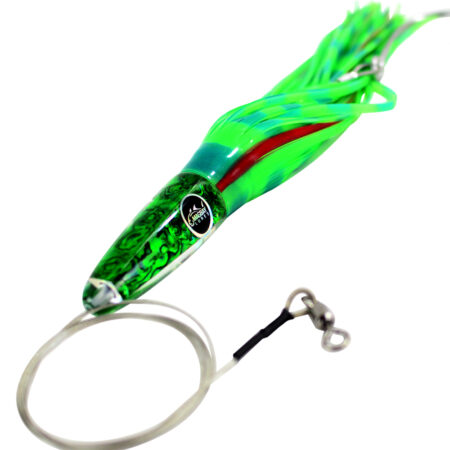 Wahoo clipper green lure rigged